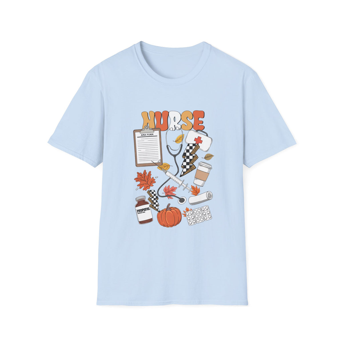 Nurse Fall Vibes T-Shirt — Autumn Healthcare Graphic Tee