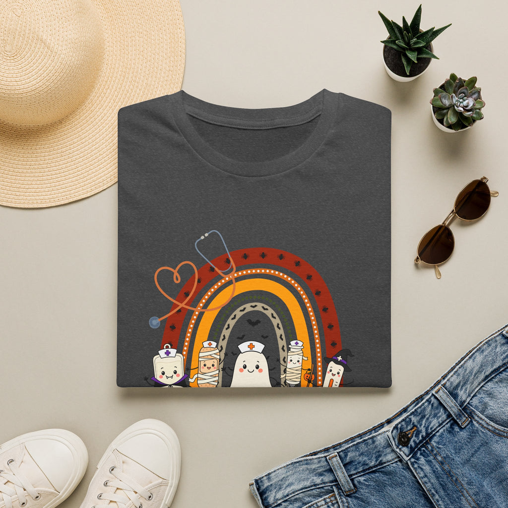 Halloween Rainbow T-Shirt — Cute Candy Corn & Ghosts "Happy Halloween" Tee