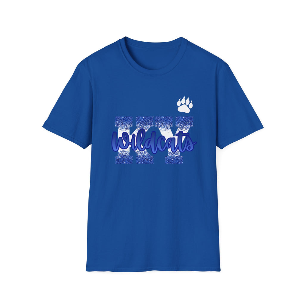 Wildcats Blue Distressed Block Letter T-Shirt — School Spirit Tee