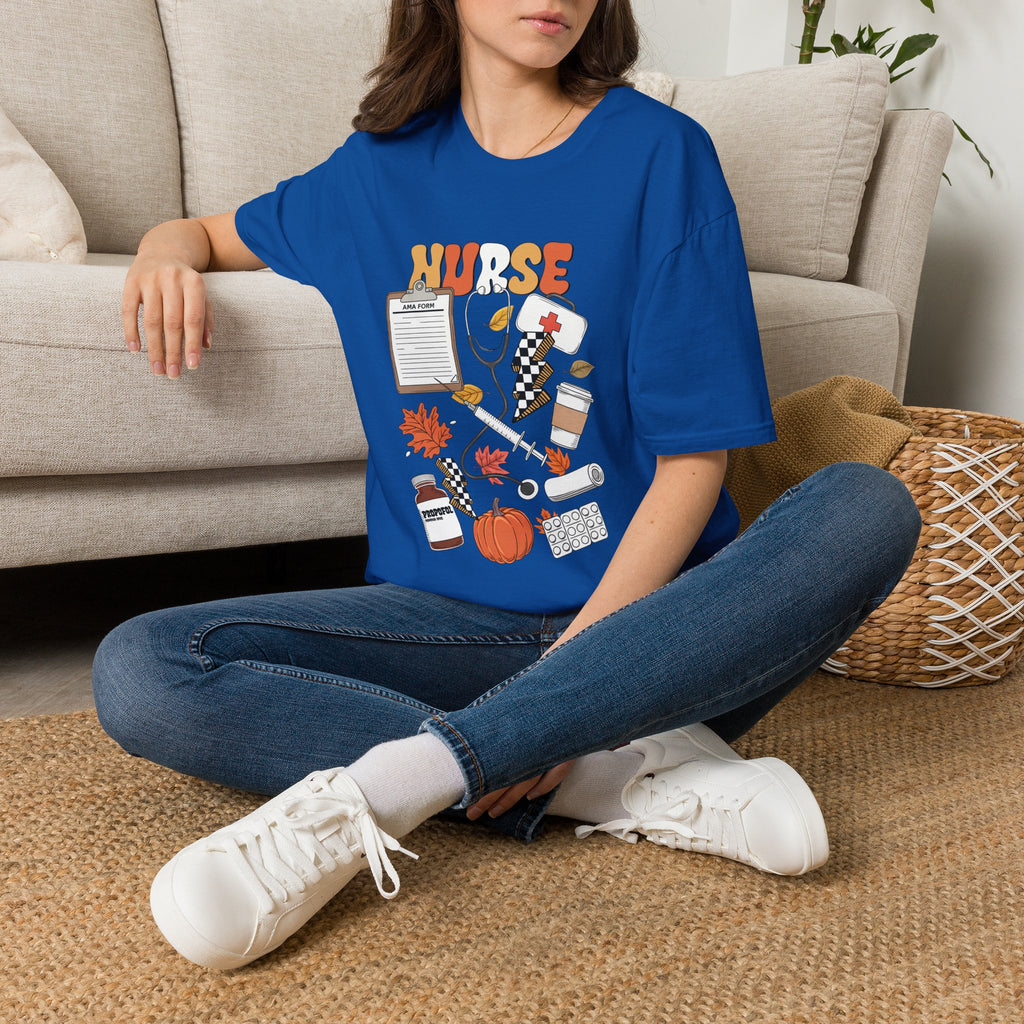 Nurse Fall Vibes T-Shirt — Autumn Healthcare Graphic Tee