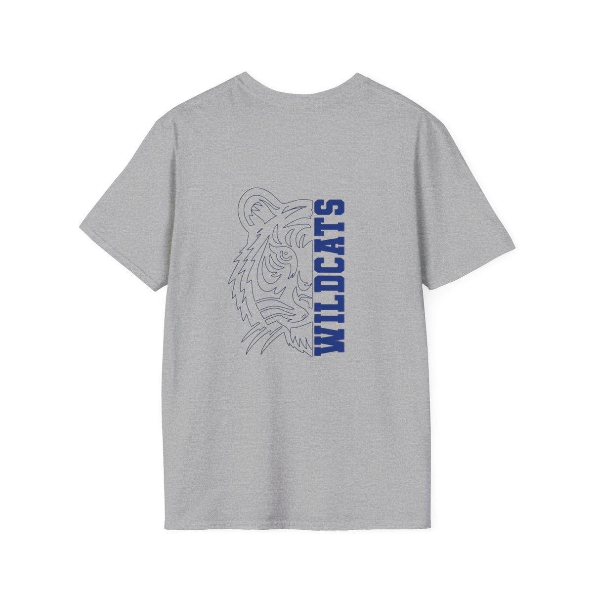 Wildcats Blue Distressed Block Letter T-Shirt — School Spirit Tee