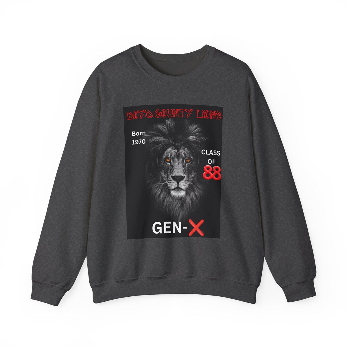 Gen-X Lion Crewneck Sweatshirt — "Class of 88" Retro Born 1970 Vintage Tee