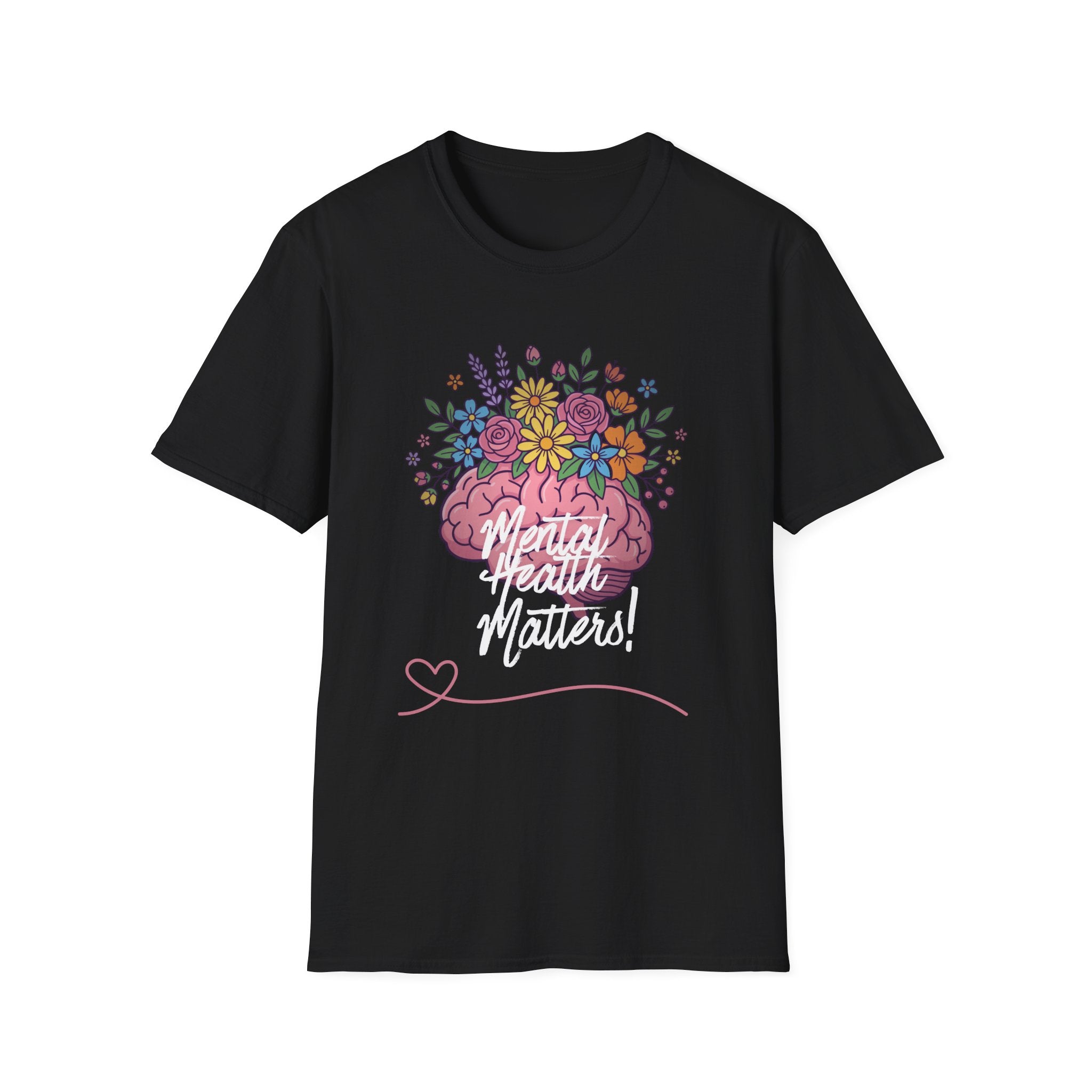 Mental Health Awareness T-Shirt — Floral Brain Design