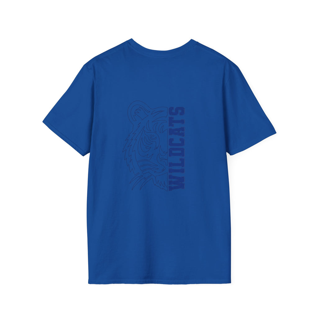 Wildcats Blue Distressed Block Letter T-Shirt — School Spirit Tee