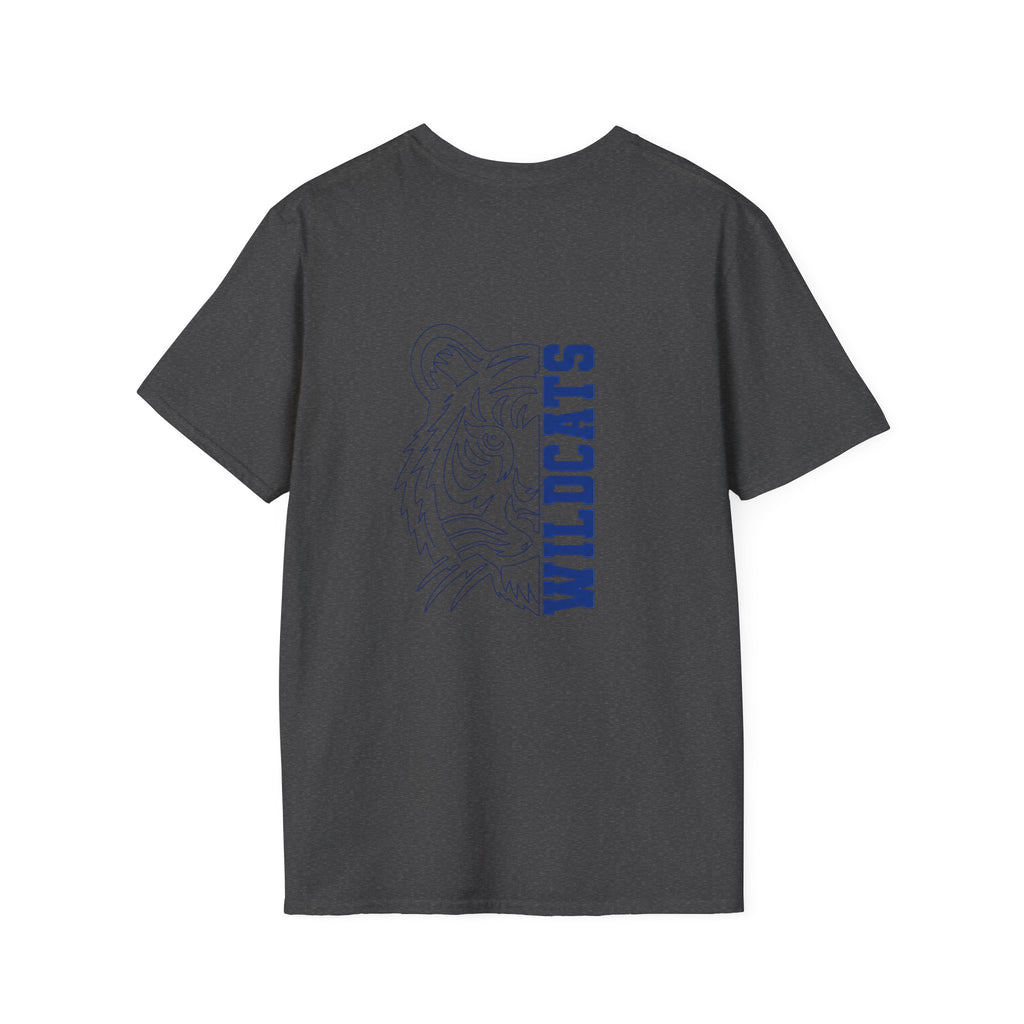Wildcats Blue Distressed Block Letter T-Shirt — School Spirit Tee