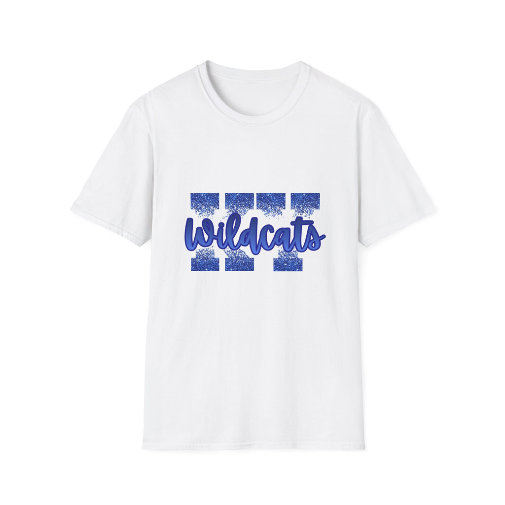 Wildcats Blue Distressed Block Letter T-Shirt — School Spirit Tee