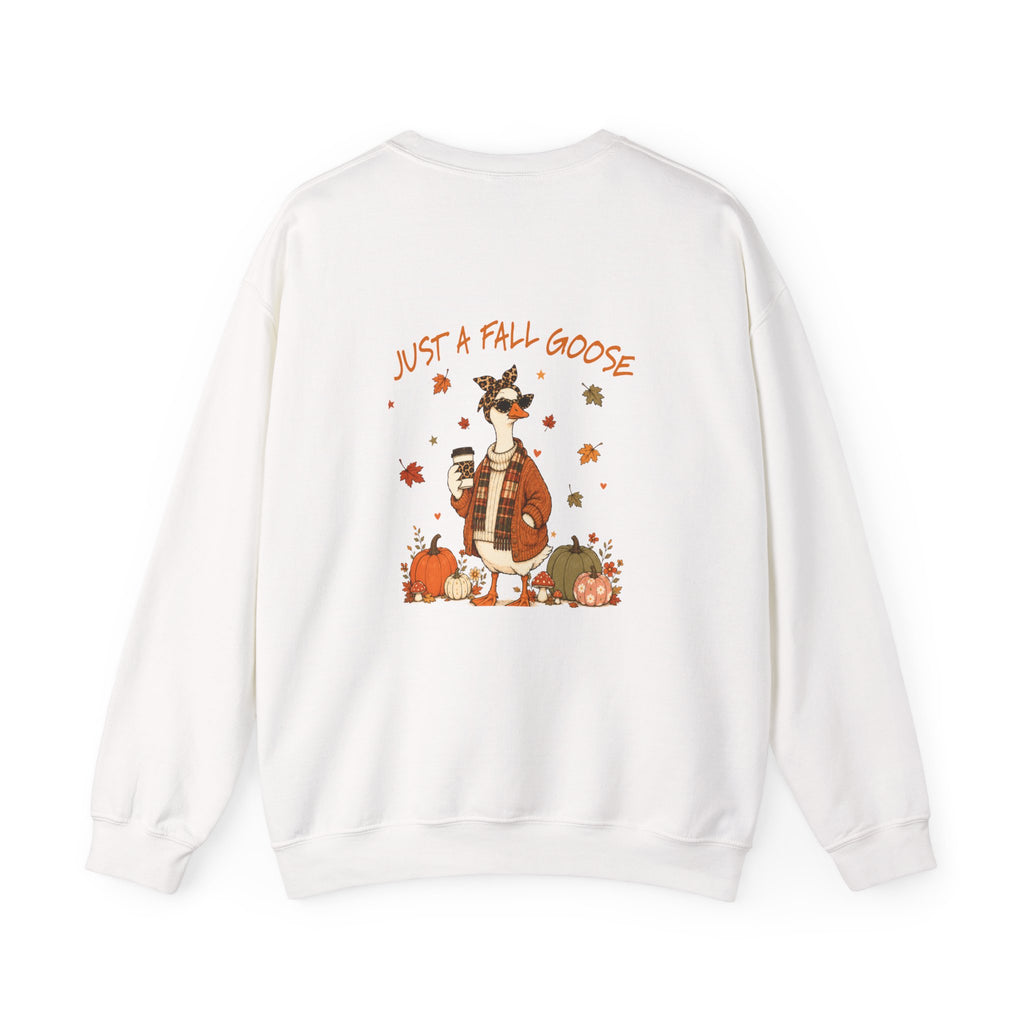 Crewneck Sweatshirt — "Just a Fall Goose" Autumn Graphic, Marshall Health Network Logo