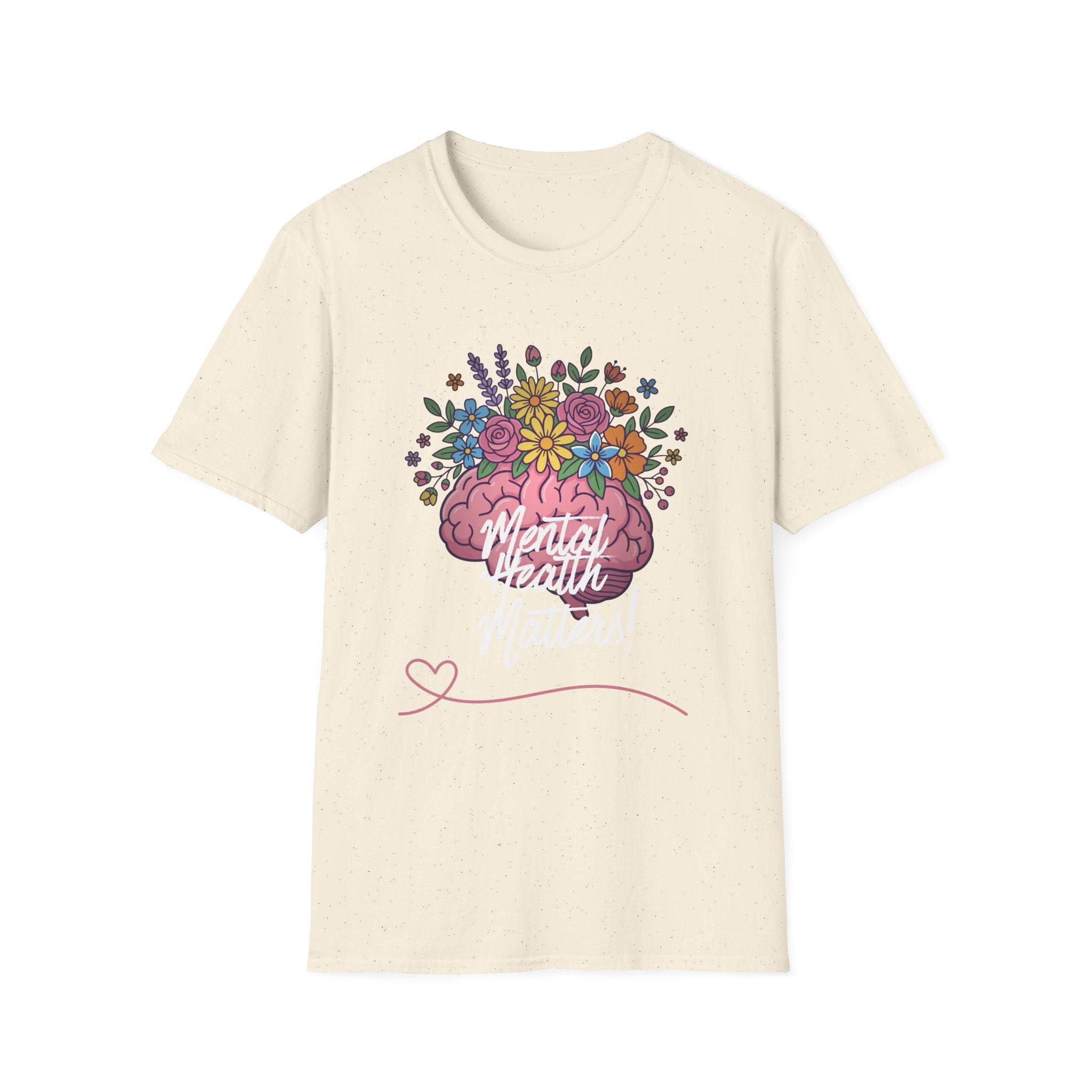 Mental Health Awareness T-Shirt — Floral Brain Design