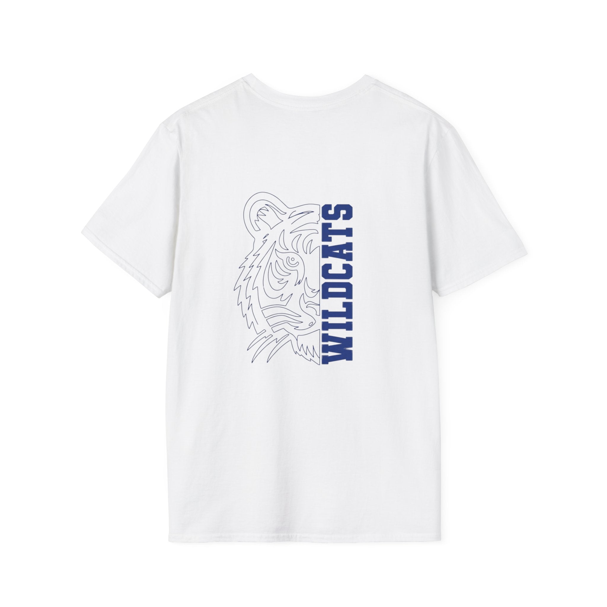 Wildcats Blue Distressed Block Letter T-Shirt — School Spirit Tee