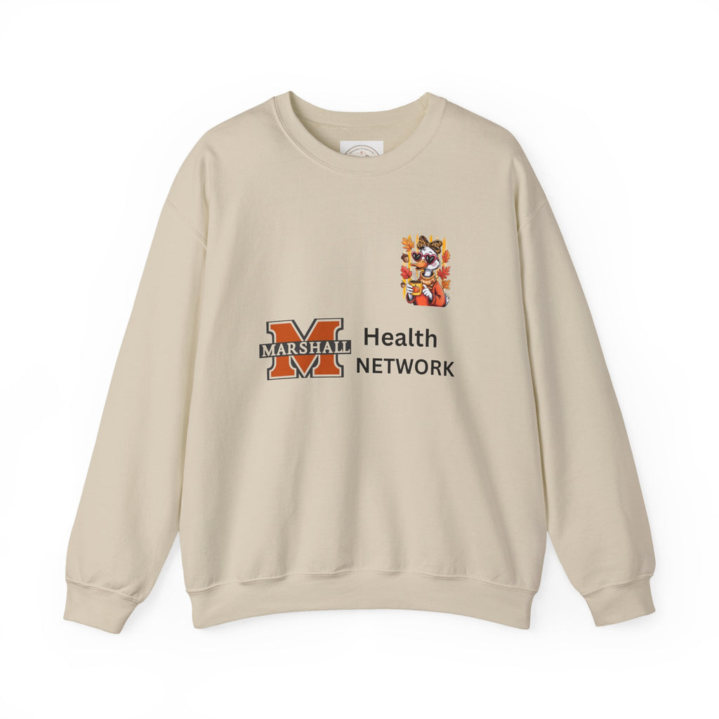 Crewneck Sweatshirt — "Just a Fall Goose" Autumn Graphic, Marshall Health Network Logo