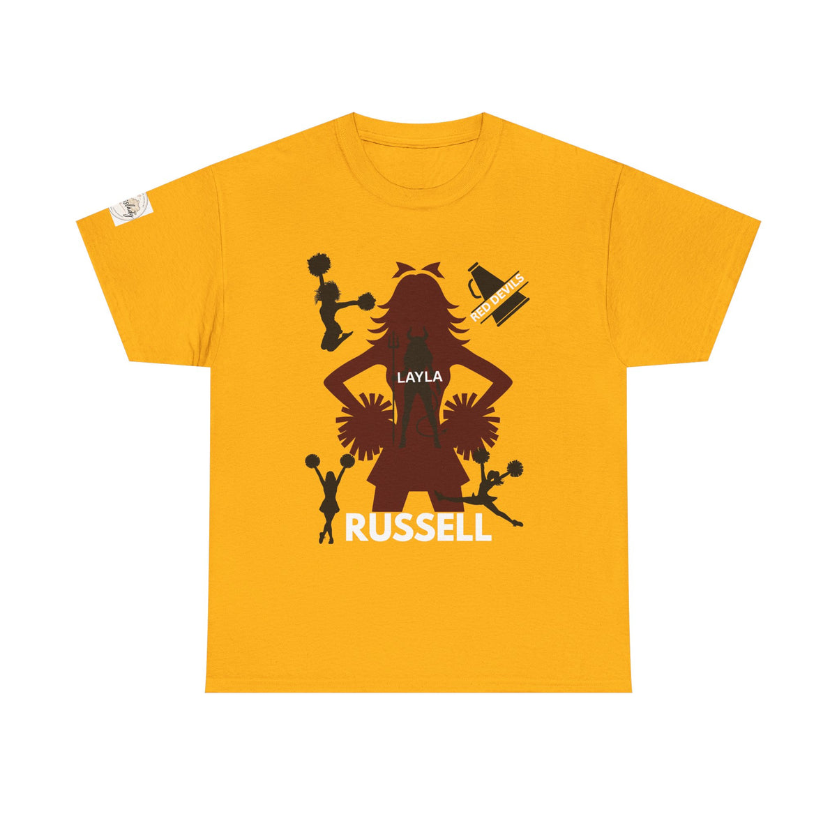Cheer Mom T-Shirt — Personalized Layla Pom Squad Cheerleading Tee