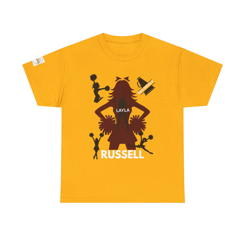 Cheer Mom T-Shirt — Personalized Layla Pom Squad Cheerleading Tee