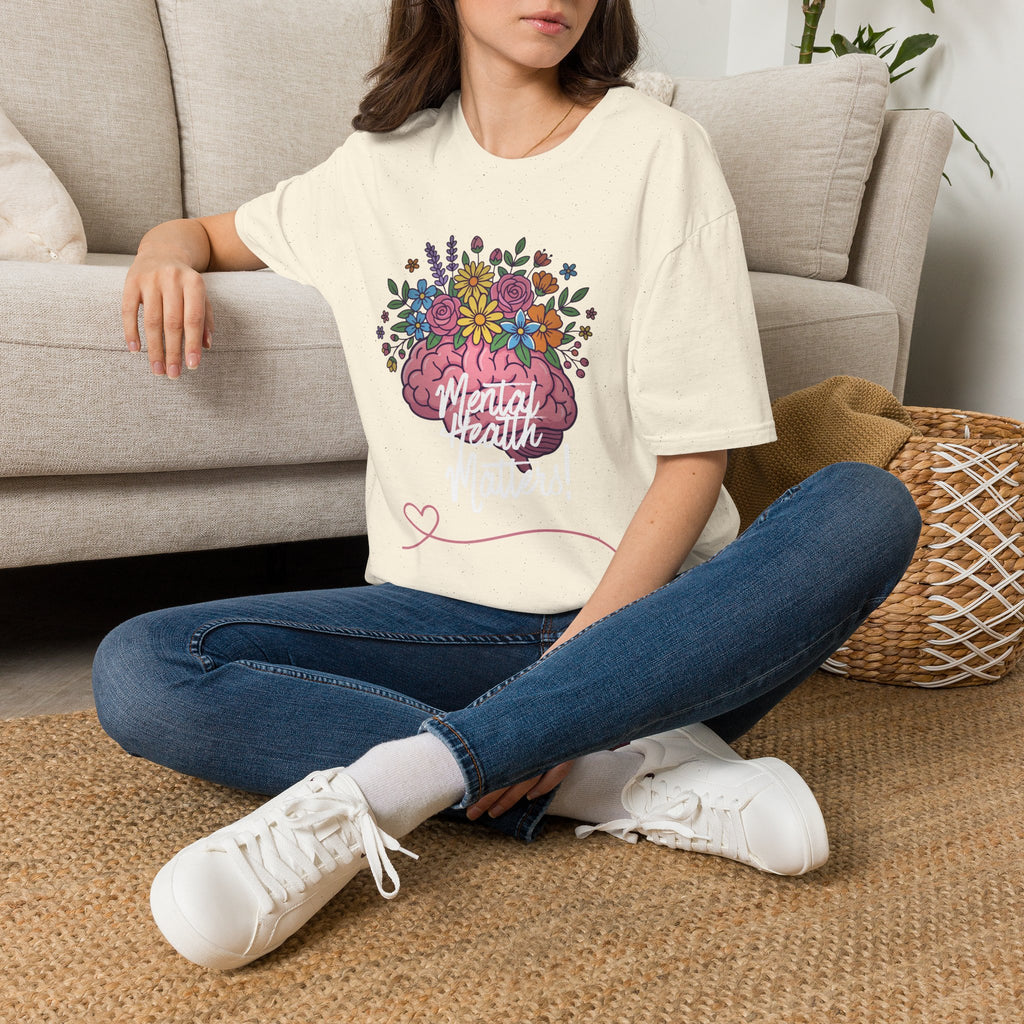 Mental Health Awareness T-Shirt — Floral Brain Design