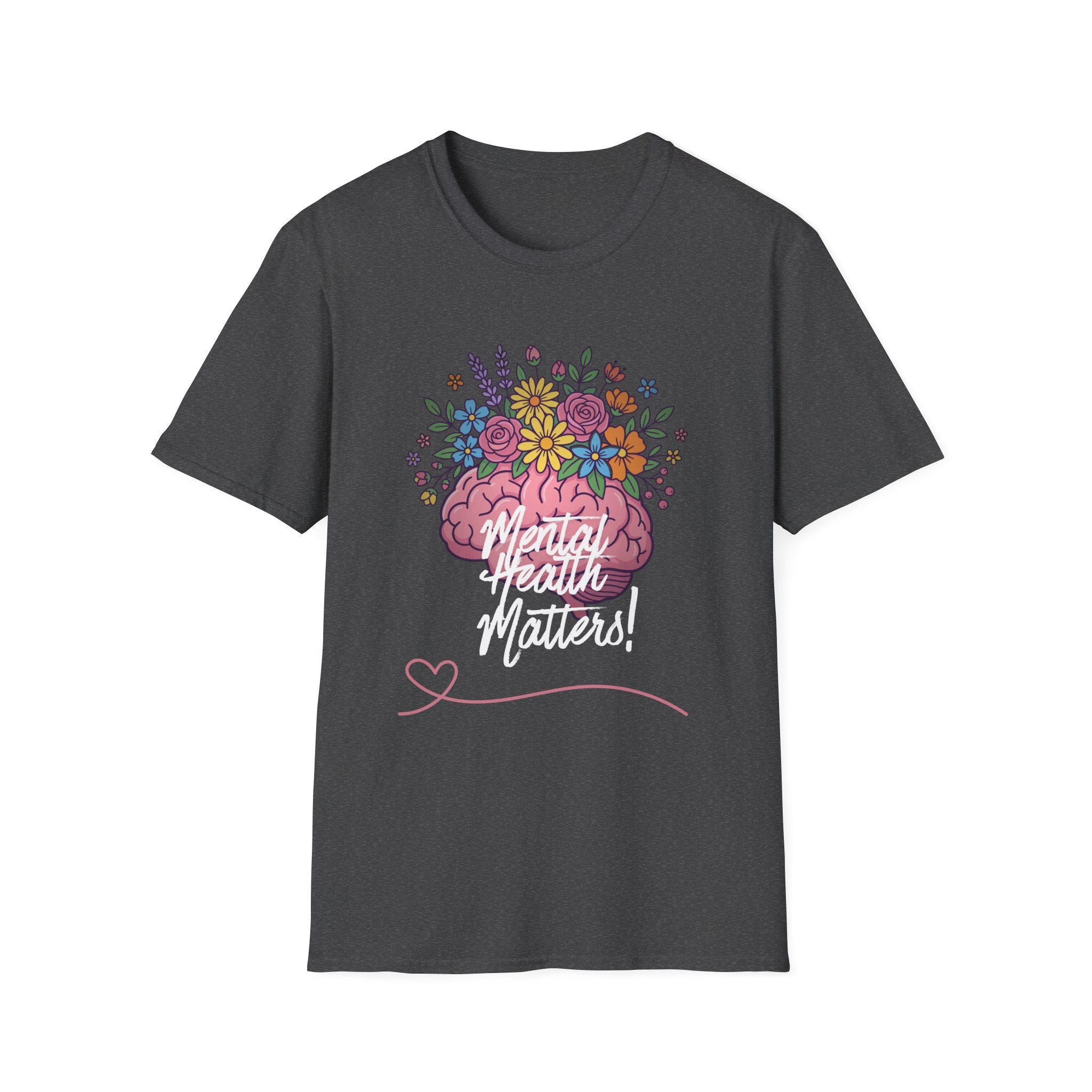 Mental Health Awareness T-Shirt — Floral Brain Design