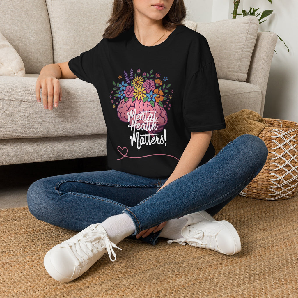 Mental Health Awareness T-Shirt — Floral Brain Design