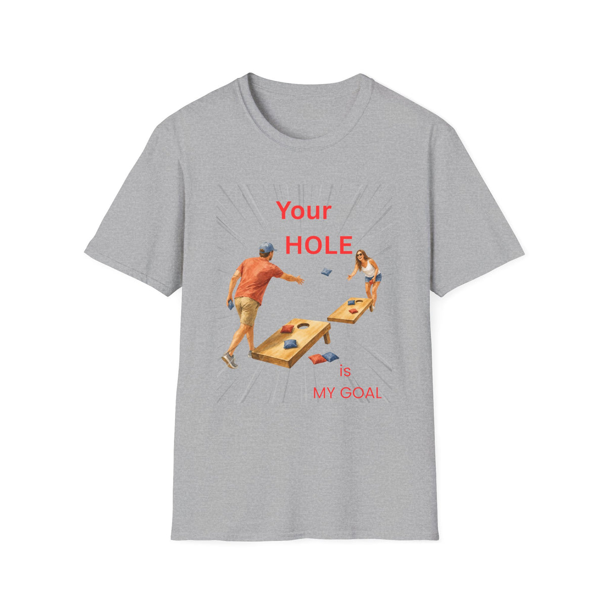 Cornhole Couples T‑Shirt – “Your Hole, My Goal” Funny Corn Toss Tee