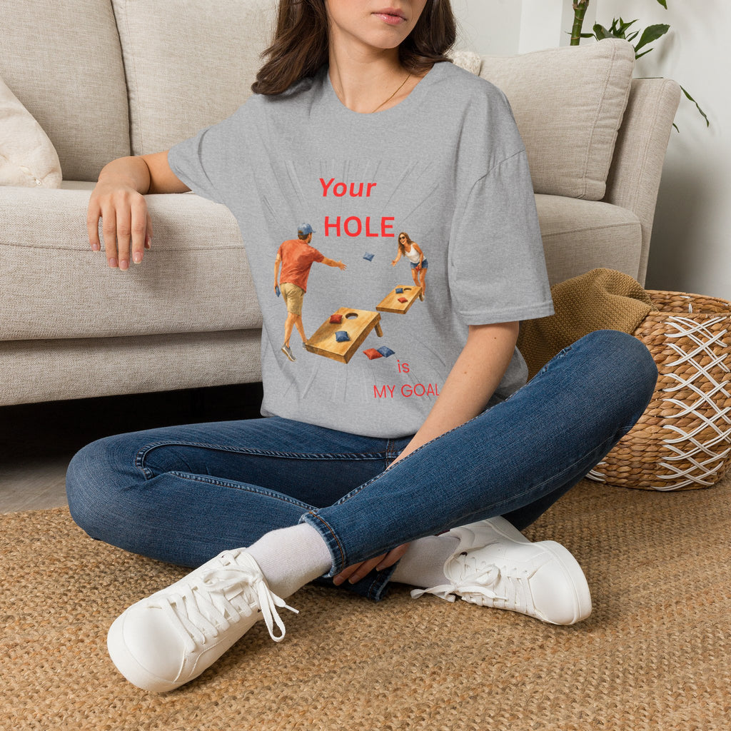 Cornhole Couples T‑Shirt – “Your Hole, My Goal” Funny Corn Toss Tee