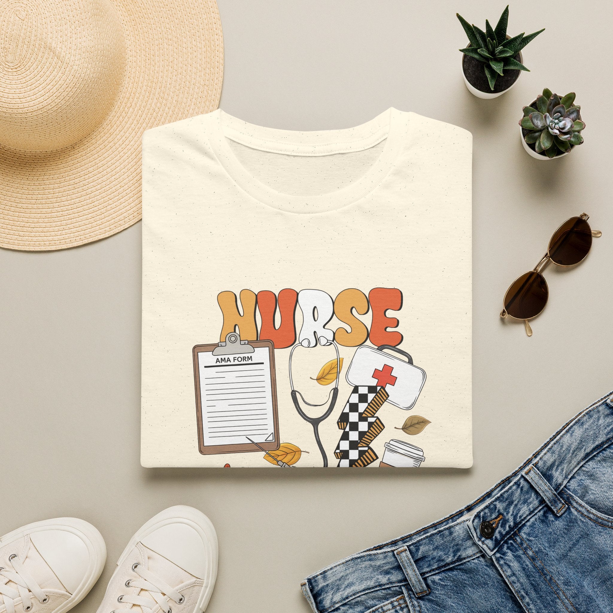 Nurse Fall Vibes T-Shirt — Autumn Healthcare Graphic Tee
