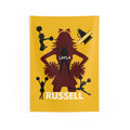 Cheerleader Wall Tapestry — Personalized 'Layla Russell' Red Devils Pom Squad Decor